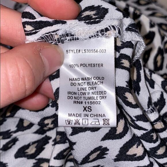 Lush black, white, and tan animal print ruffle midi skirt | Sz XS - Picture 8 of 8